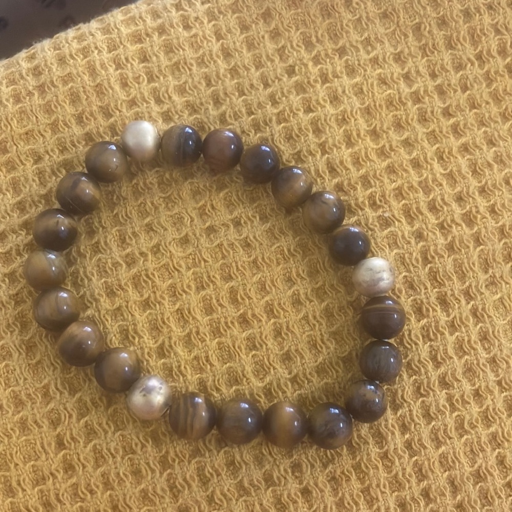 Elegant Brown stretch Beaded Bracelet